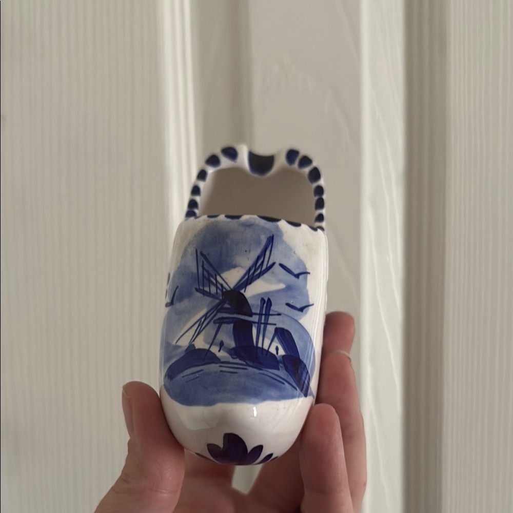 Blue and White Ceramic Delft clog